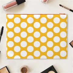 Sunny Yellow Polkadot Cosmetic Bag (XL) from ArtsNow.com Back