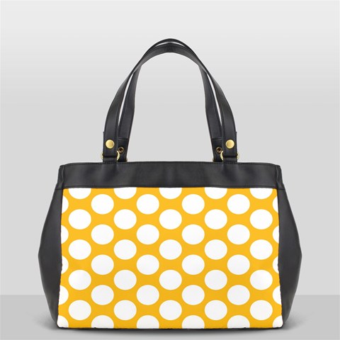 Sunny Yellow Polkadot Oversize Office Handbag (One Side) from ArtsNow.com Front