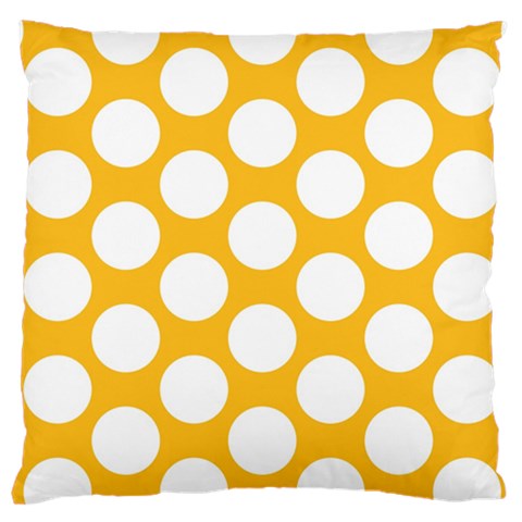 Sunny Yellow Polkadot Large Cushion Case (Two Sided)  from ArtsNow.com Back