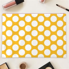 Sunny Yellow Polkadot Cosmetic Bag (XXL) from ArtsNow.com Back