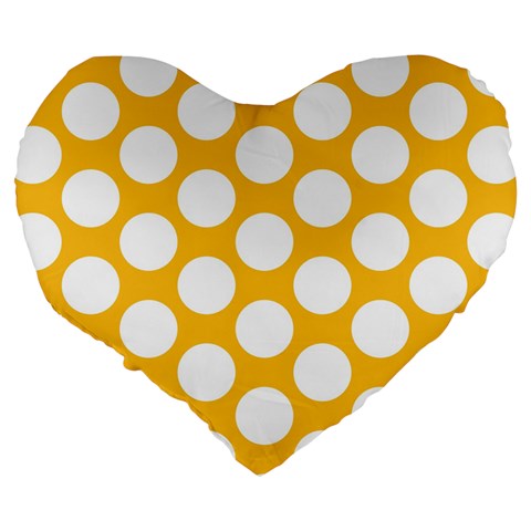 Sunny Yellow Polkadot 19  Premium Heart Shape Cushion from ArtsNow.com Back