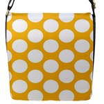 Sunny Yellow Polkadot Flap Closure Messenger Bag (Small)