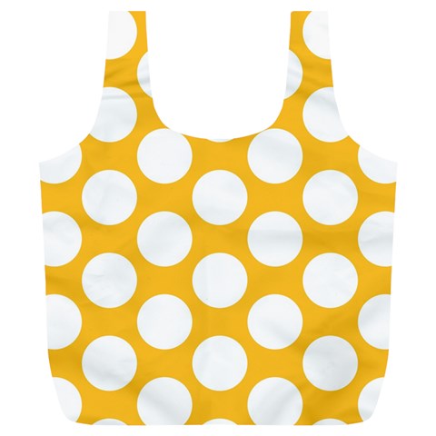 Sunny Yellow Polkadot Reusable Bag (XL) from ArtsNow.com Back