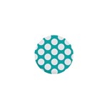 Turquoise Polkadot Pattern 1  Mini Button Magnet