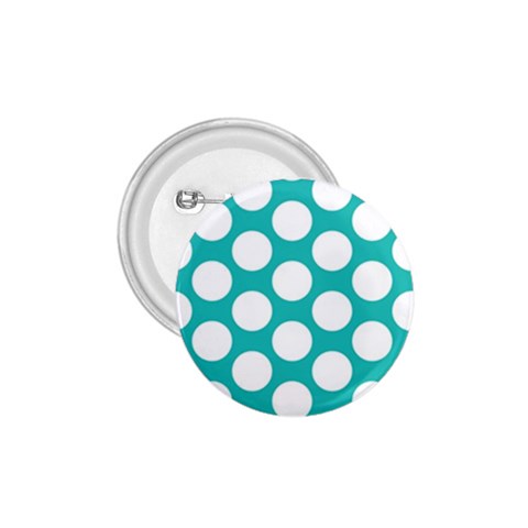 Turquoise Polkadot Pattern 1.75  Button from ArtsNow.com Front