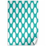 Turquoise Polkadot Pattern Canvas 12  x 18  (Unframed)