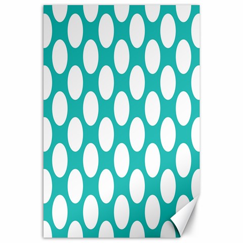 Turquoise Polkadot Pattern Canvas 24  x 36  (Unframed) from ArtsNow.com 23.35 x34.74  Canvas - 1