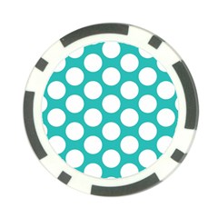 Turquoise Polkadot Pattern Poker Chip from ArtsNow.com Front