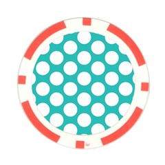 Turquoise Polkadot Pattern Poker Chip (10 Pack) from ArtsNow.com Front