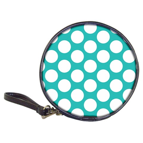 Turquoise Polkadot Pattern CD Wallet from ArtsNow.com Front