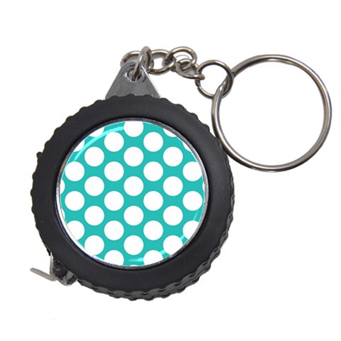 Turquoise Polkadot Pattern Measuring Tape from ArtsNow.com Front