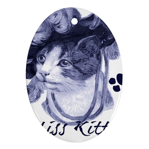 Miss Kitty blues Oval Ornament from ArtsNow.com Front