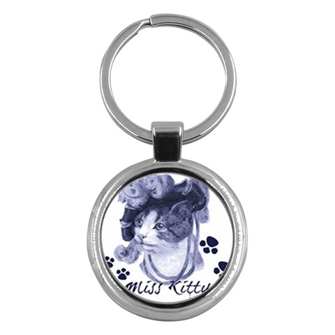 Miss Kitty blues Key Chain (Round) from ArtsNow.com Front