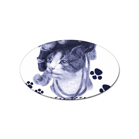 Miss Kitty blues Sticker (Oval) from ArtsNow.com Front