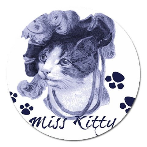 Miss Kitty blues Magnet 5  (Round) from ArtsNow.com Front