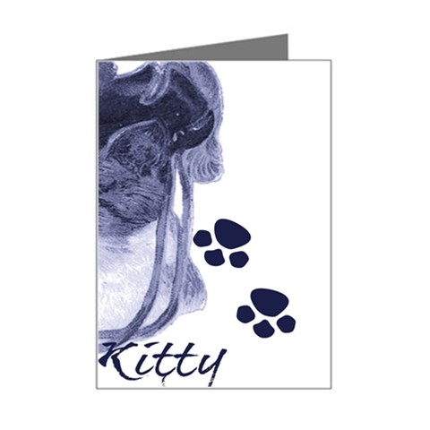 Miss Kitty blues Mini Greeting Card from ArtsNow.com Left