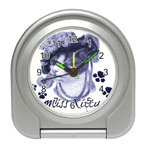 Miss Kitty blues Desk Alarm Clock from ArtsNow.com Front