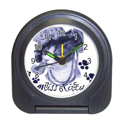 Miss Kitty blues Desk Alarm Clock from ArtsNow.com Front