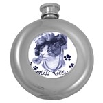 Miss Kitty blues Hip Flask (Round)