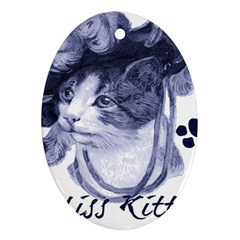 Miss Kitty blues Oval Ornament (Two Sides) from ArtsNow.com Front