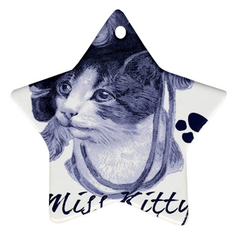 Miss Kitty blues Star Ornament (Two Sides) from ArtsNow.com Front