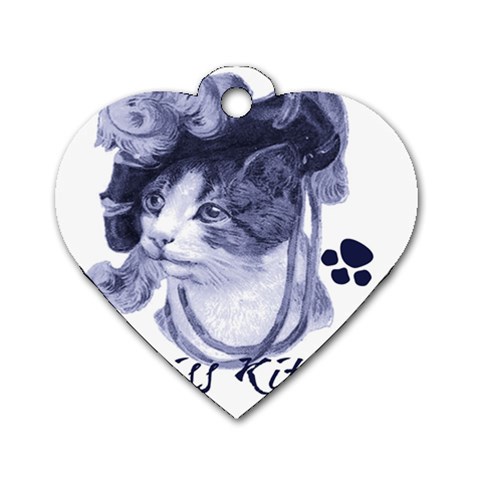 Miss Kitty blues Dog Tag Heart (Two Sided) from ArtsNow.com Front