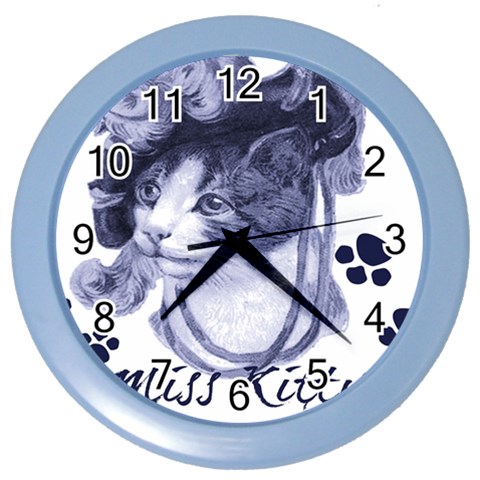 Miss Kitty blues Wall Clock (Color) from ArtsNow.com Front