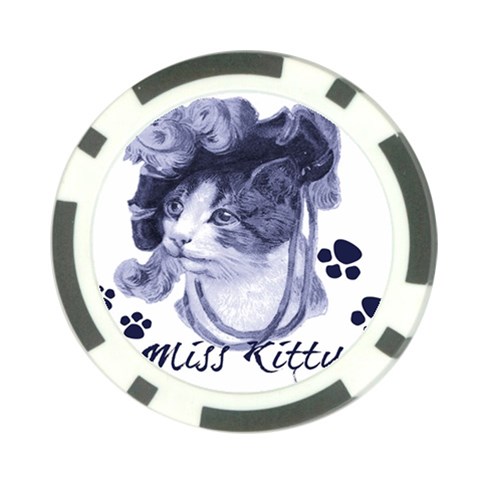 Miss Kitty blues Poker Chip from ArtsNow.com Front