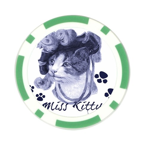 Miss Kitty blues Poker Chip from ArtsNow.com Front