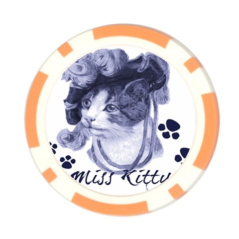 Miss Kitty blues Poker Chip from ArtsNow.com Front