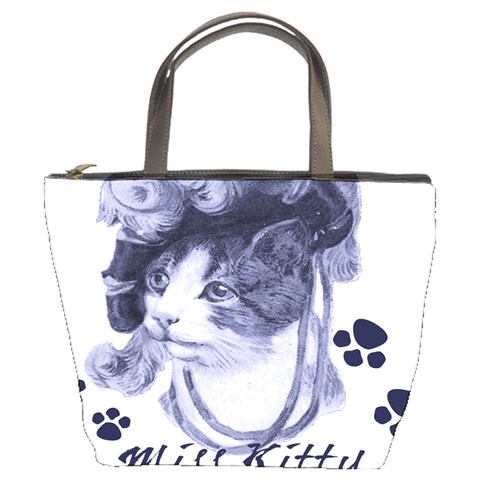 Miss Kitty blues Bucket Handbag from ArtsNow.com Front