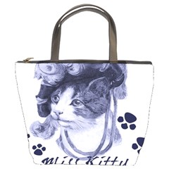 Miss Kitty blues Bucket Handbag from ArtsNow.com Front