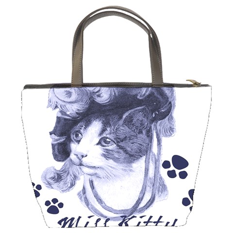 Miss Kitty blues Bucket Handbag from ArtsNow.com Back