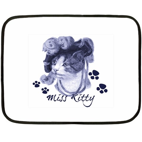 Miss Kitty blues Mini Fleece Blanket (Two Sided) from ArtsNow.com 35 x27  Blanket Back