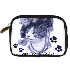 Miss Kitty blues Digital Camera Leather Case from ArtsNow.com Front