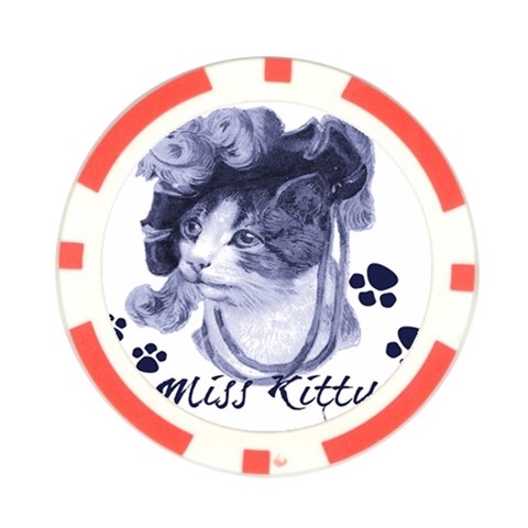 Miss Kitty blues Poker Chip (10 Pack) from ArtsNow.com Front