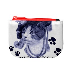 Miss Kitty blues Coin Change Purse from ArtsNow.com Front