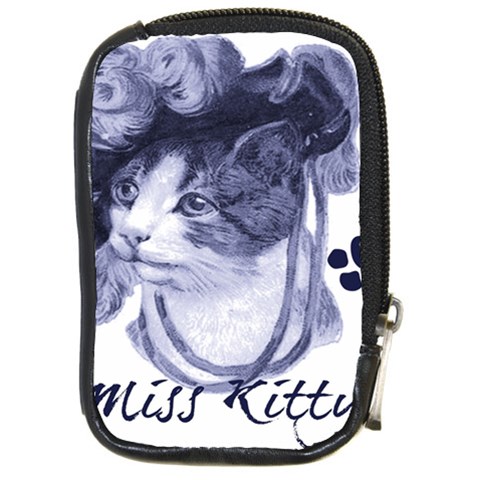 Miss Kitty blues Compact Camera Leather Case from ArtsNow.com Front