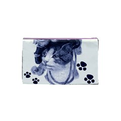 Miss Kitty blues Cosmetic Bag (Small) from ArtsNow.com Back