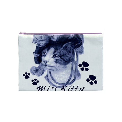 Miss Kitty blues Cosmetic Bag (Medium) from ArtsNow.com Front