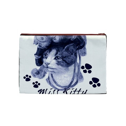 Miss Kitty blues Cosmetic Bag (Medium) from ArtsNow.com Front