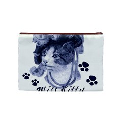 Miss Kitty blues Cosmetic Bag (Medium) from ArtsNow.com Back