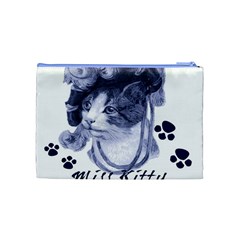 Miss Kitty blues Cosmetic Bag (Medium) from ArtsNow.com Back