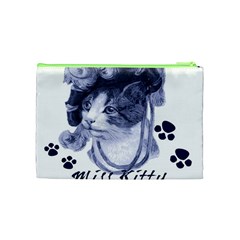 Miss Kitty blues Cosmetic Bag (Medium) from ArtsNow.com Back