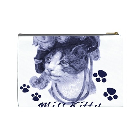 Miss Kitty blues Cosmetic Bag (Large) from ArtsNow.com Back