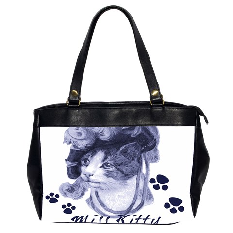 Miss Kitty blues Oversize Office Handbag (Two Sides) from ArtsNow.com Front