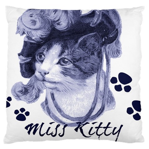 Miss Kitty blues Large Cushion Case (Single Sided)  from ArtsNow.com Front