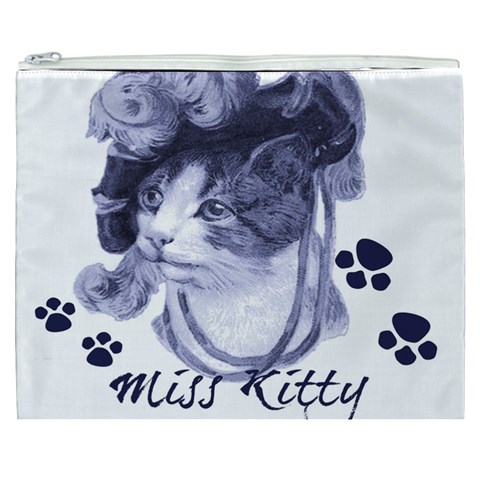 Miss Kitty blues Cosmetic Bag (XXXL) from ArtsNow.com Front