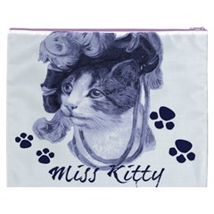 Miss Kitty blues Cosmetic Bag (XXXL) from ArtsNow.com Back