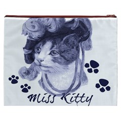 Miss Kitty blues Cosmetic Bag (XXXL) from ArtsNow.com Back